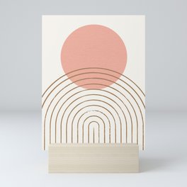 Pink Sun Mid-Century Full Mini Art Print