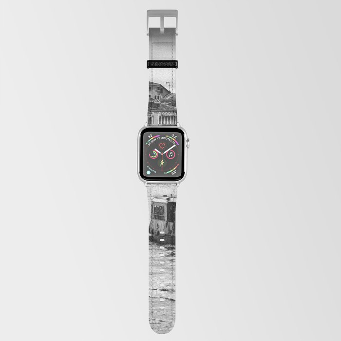 Venice Italy with gondola boats surrounded by beautiful architecture along the grand canal black and Apple Watch Band