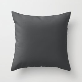 Dunn & Edwards 2019 Curated Colors Dark Engine (Dark Gray / Charcoal Gray) DE6350 Solid Color Throw Pillow