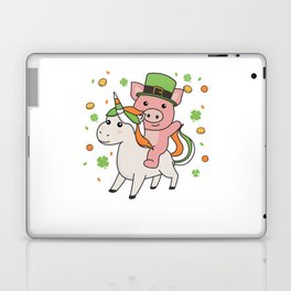 Pig With Unicorn St. Patrick's Day Ireland Laptop Skin