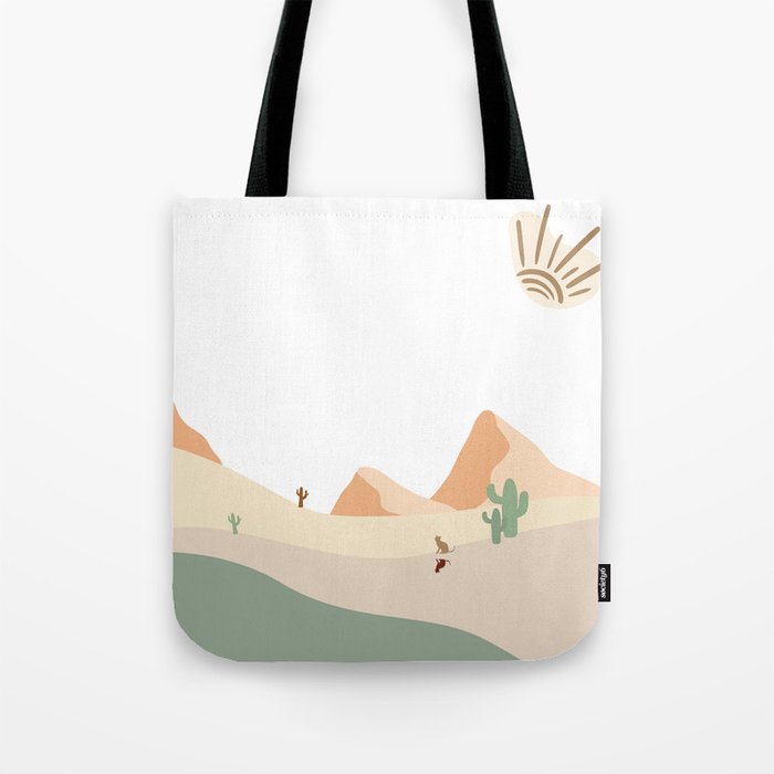 Abstract Cat In Desert Tote Bag