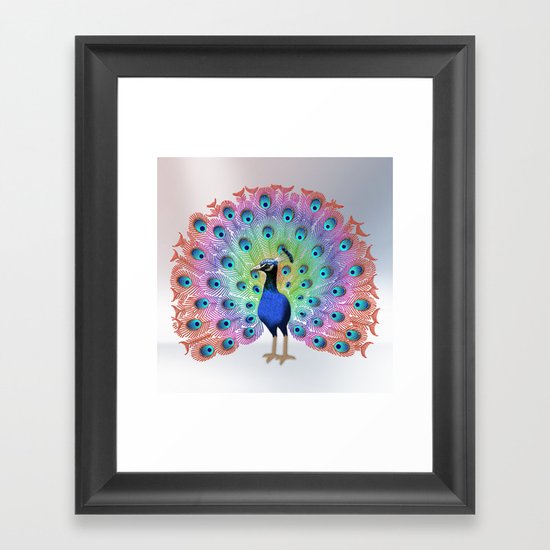 Colorful Peacock Framed Art Print