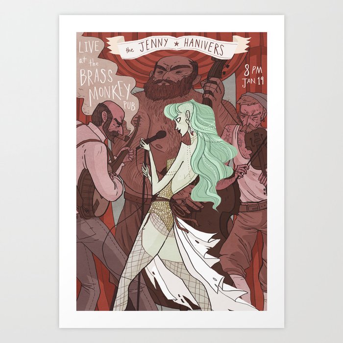The Jenny Hanivers gig poster Art Print