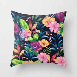 Beautiful vintage floral seamless pattern Throw Pillow