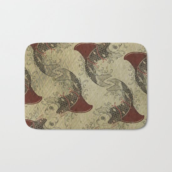 shark fin goldfish school Bath Mat