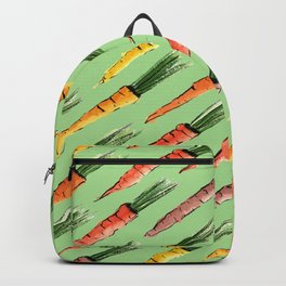 Happy colorful carrots pattern Backpack | Vegetable Garden, Eat, Simple, Kitchen, Food Illustration, Ink, Garden, Pattern, Painting, Drawing 