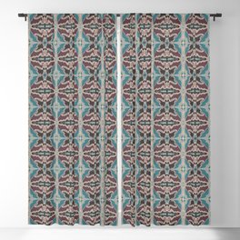 Burgundy and blue flowy pattern Blackout Curtain