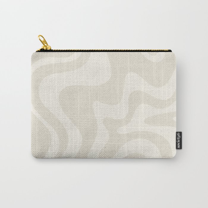 Liquid Swirl Contemporary Abstract Pattern in Barely-There Pale Beige and Light Cream  Carry-All Pouch