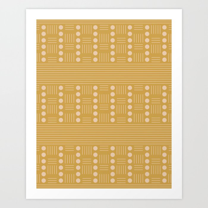 Lines and Circle in Mustard Art Print
