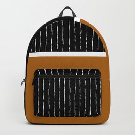 Amber Backpack | Yellow, Pattern, Black, Boho, Midcentury, Brown, Gold, Abstract, Minimal, Thanksgiving 