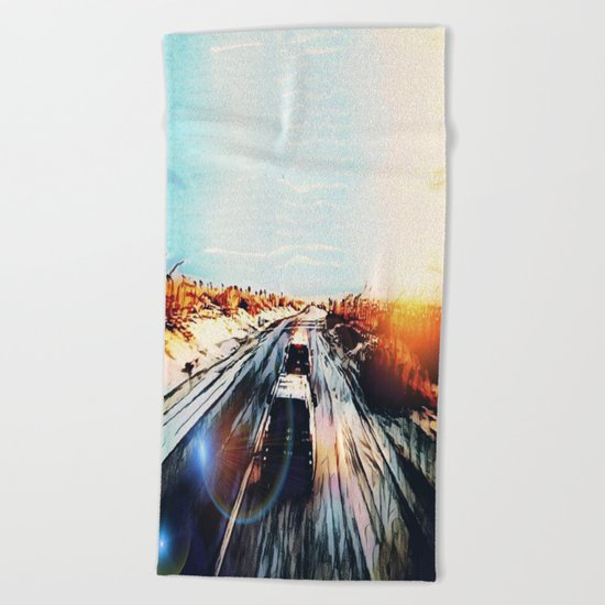 Evaporating Saguaro Sunset Beach Towel