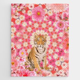Exotic Floral Tiger Jigsaw Puzzle