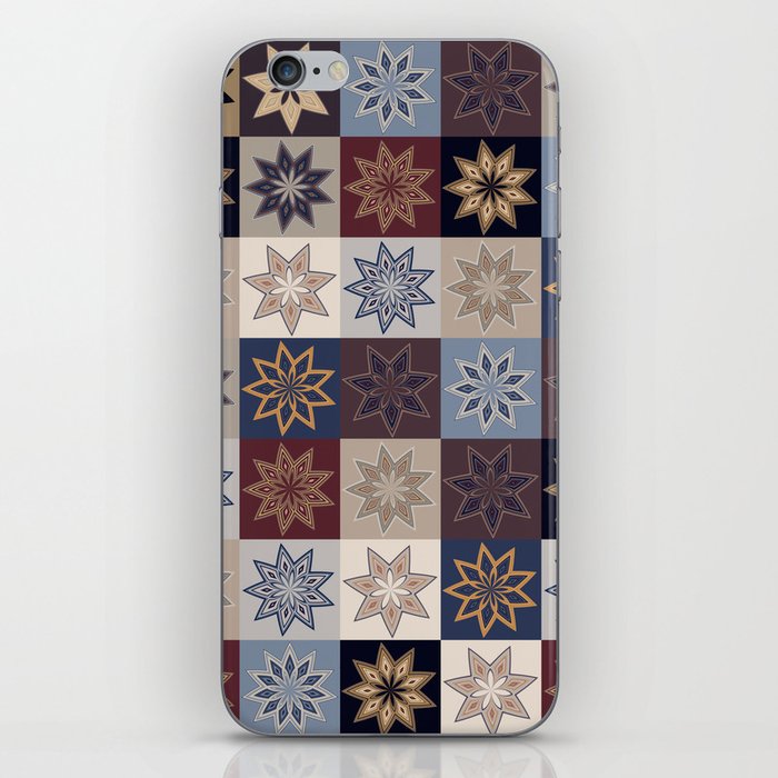 Rustic Patchwork Stars Pattern 2 Cool Tint iPhone Skin