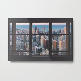 window view of Chicago city buildings Metal Print