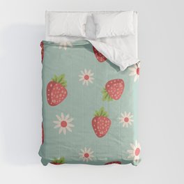 Flowers & Strawberries Comforter