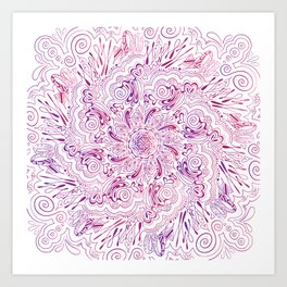 Love Mandala in Light Pink and Purple Art Print