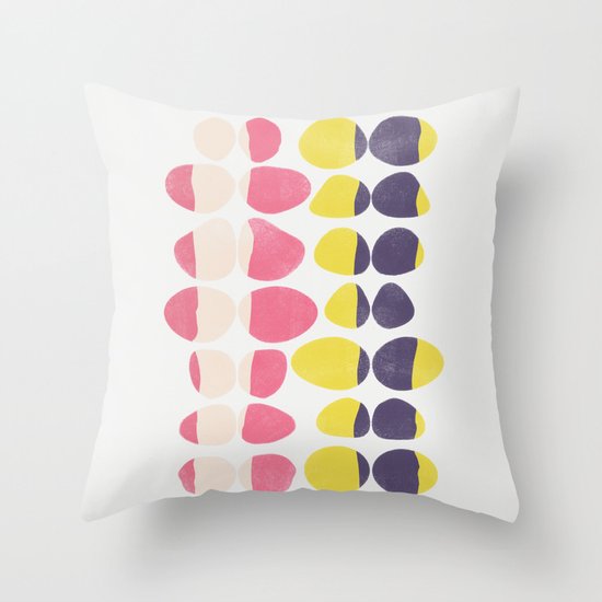 Painted Pebbles 3 Throw Pillow