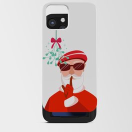 Funny Secret Santa under the mistletoe iPhone Card Case