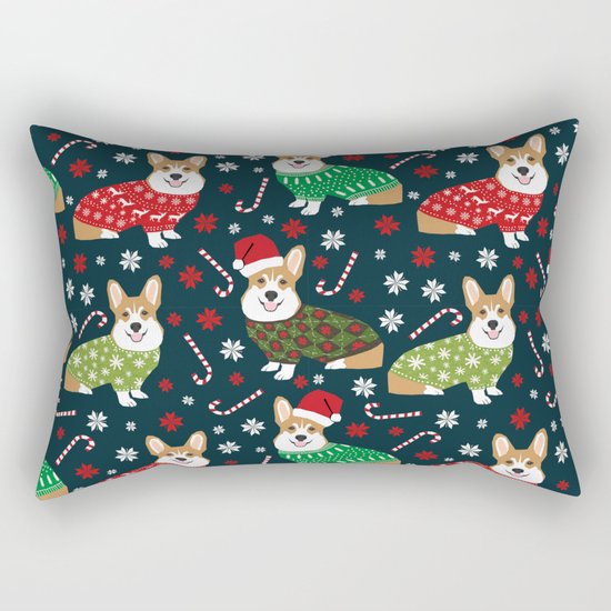 Corgi christmas sweater ugly sweater party with welsh corgis dog lovers dream christmas Rectangular Pillow