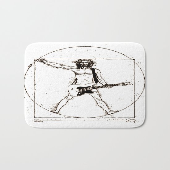 Guitar Man and Da Vinci Bath Mat