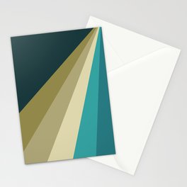 Green and blue diagonal retro stripes Stationery Card
