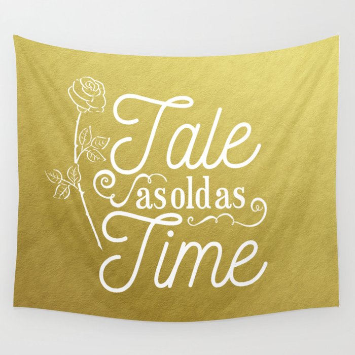 Tale As Old As Time - Beauty and the Beast (gold) Wall Tapestry