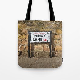 Penny Lane Street Sign Tote Bag