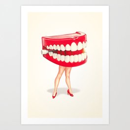 Chatter Teeth Pin-Up Art Print