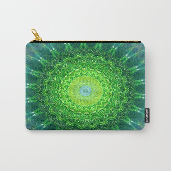 Glowing Green Ribbon Kaleidoscope Carry-All Pouch