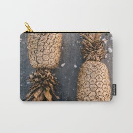 Gold Pineapple Print Carry-All Pouch
