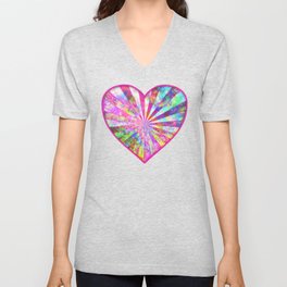 Vivid Heart  V Neck T Shirt