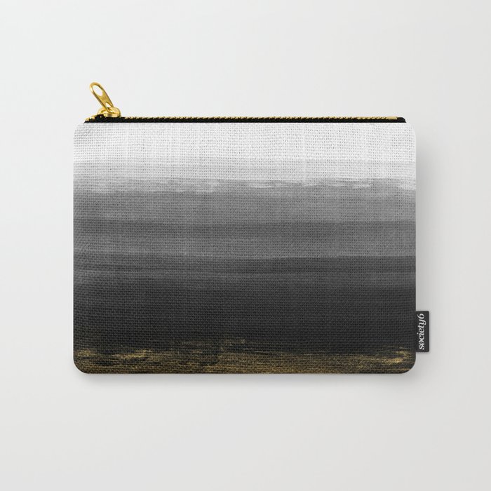 Black and Gold grunge stripes on clear white backround I - Stripes - Striped Carry-All Pouch
