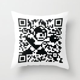 Mega Man QR Code 8-Bit Art Throw Pillow