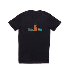 colorful line art clay cats coffee T Shirt