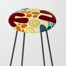 Abstract vintage colors pattern collection 15 Counter Stool