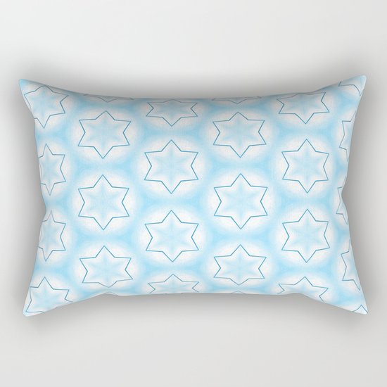 Shiny light blue winter star snowflakes pattern Rectangular Pillow