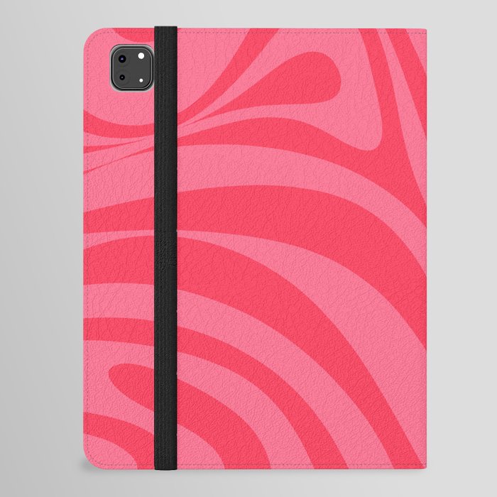 New Groove Retro Swirl Abstract Pattern Very Pink iPad Folio Case