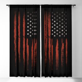 American flag Grunge Black Blackout Curtain