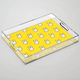 Cute Bunny Pattern (Yellow) Acrylic Tray