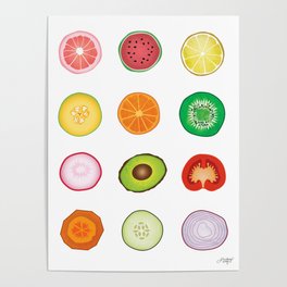 Fruits and Vegetables Collage Poster