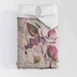Vintage Magnolia flower illustration Comforter