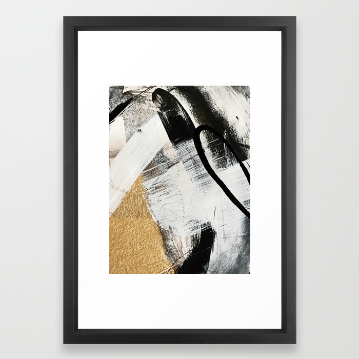 Armor 9 A Minimal Abstract Piece In Black White And Gold By