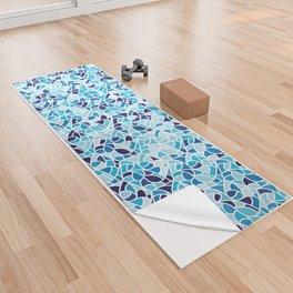 Blue Mosaic Yoga Towel
