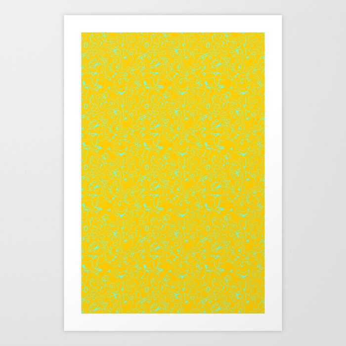 Yellow and Green Pattern Art Print