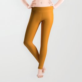 MANGO SORBET pure orange solid color Leggings