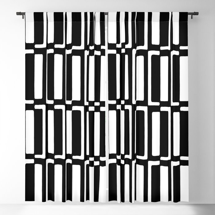Modern Oval Black and White Blackout Curtain
