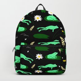 Frogs and Lilly Pads Pattern Backpack