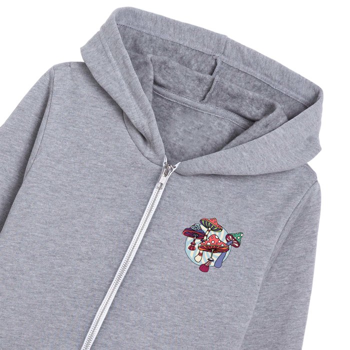 Groovy Mushrooms Kids Zip Hoodie