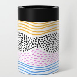 Abstract hand drawn shapes doodle pattern Can Cooler