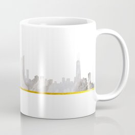 Chicago Skyline Coffee Mug | Minimalist, Elegant, Chicago, Simple, Buildings, World, Urban, Gold, Design, Metal 